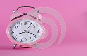 Pretty pink vintage retro style alarm clock