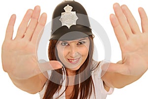 Pretty Policewoman with Angry Look