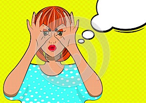 Pretty pop art looking girl