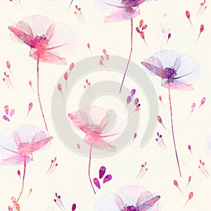 Pretty Pressed Floral Bud Scattered Pattern