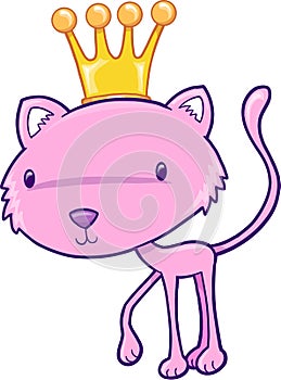 Pretty Princess Cat Vector Illustration