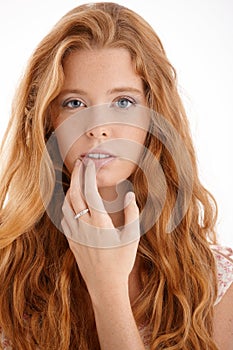 Pretty redhead portrait photo