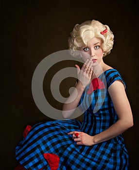 Pretty Retro Blonde Woman