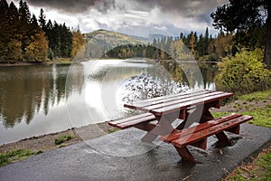 Pretty scenic by the picnic table.