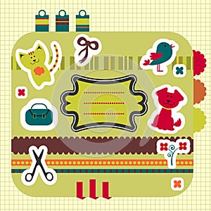 Pretty scrapbook elements animals