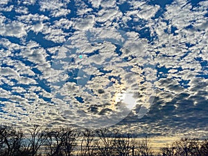 Pretty Scudding Cloud Formations and Sun in December