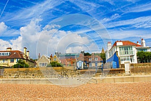 Pretty seaside houses at Folkestone town England