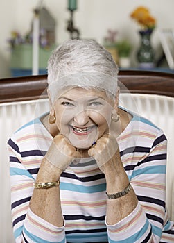 Pretty Senior Woman Smiling Broadly photo