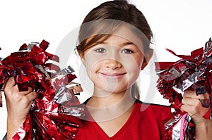 Pretty smiling little girl cheerleader photo