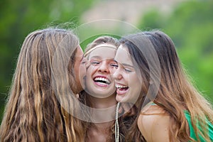 Pretty smiling teens.