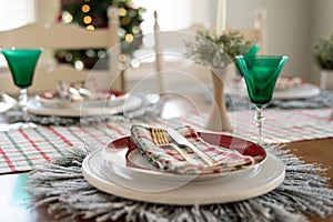 Pretty soft focus holiday table setting