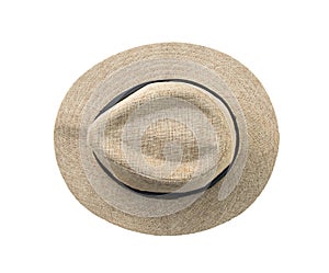 pretty straw hat isolated on white background