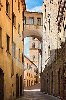 Pretty street in the ancient city of Tuscany