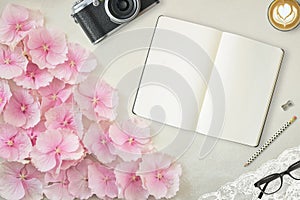 Pretty Styled Desktop Mockup photograph with notebook
