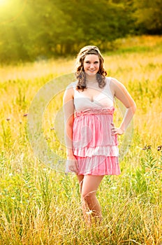 Pretty Teen Girl in Field