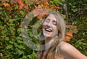 Pretty Teen Girl Laughing