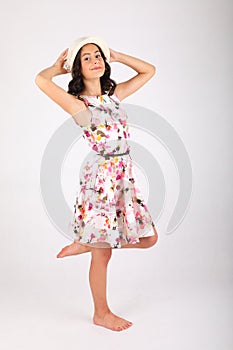 Pretty teenage girl in summer dress