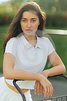 pretty tennis player, sporty young woman