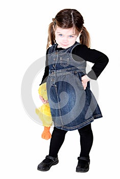 Pretty toddler girl with hand on hips