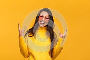 Rebel trendy woman in sunglasses