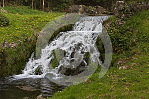 A pretty waterfall in the county of Somerset, UK