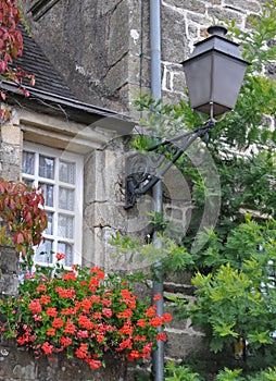 Pretty window Rochefort-en-Terre, France.