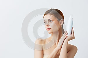 pretty woman body lotion rejuvenation cosmetics close-up Lifestyle