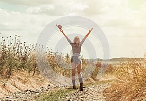 Pretty woman in cowboy hat