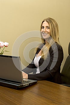 Pretty woman at desk