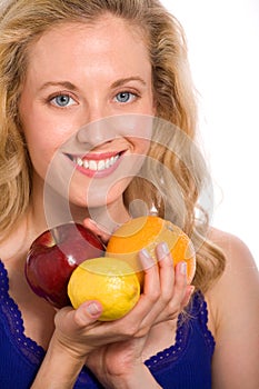 Pretty Woman Holding Fruits