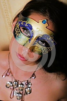 Pretty woman in mask