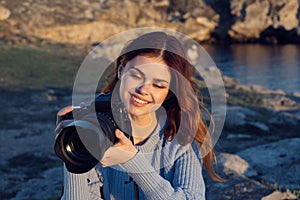 pretty woman photographer nature rocky mountains adventure