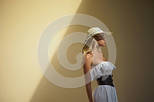 Pretty woman in straw hat