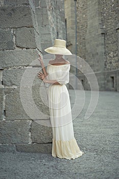 Pretty woman in straw hat