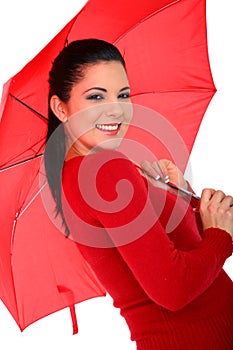 Pretty Woman With Umbrella