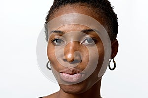 Pretty young African woman pouting her lips