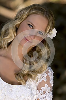 Pretty young blond bride