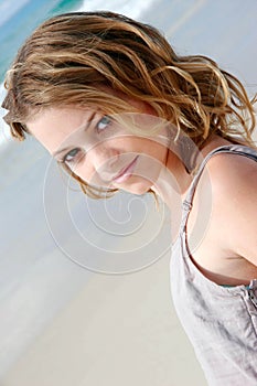 Pretty young girl at the beach