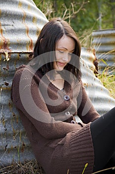 Pretty young girl in the country