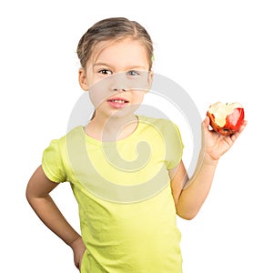 Young Girl Eating Apple