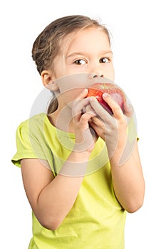 Young Girl Eating Apple