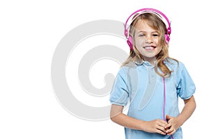 Pretty young girl enjoying music