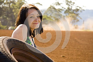 Pretty young girl in the outback