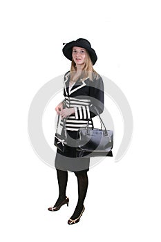 Pretty young lady in formal dr