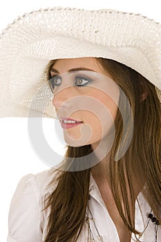 Pretty young lady in the studio