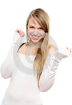 Pretty young smiling woman