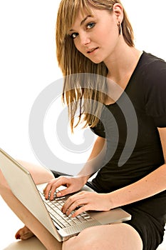 Pretty young woman with a laptop