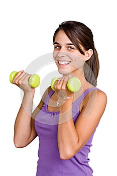 Pretty young woman working out