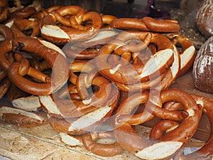 pretzel bread baked food