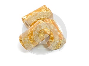 Pretzel and cheese round cracker snacks.